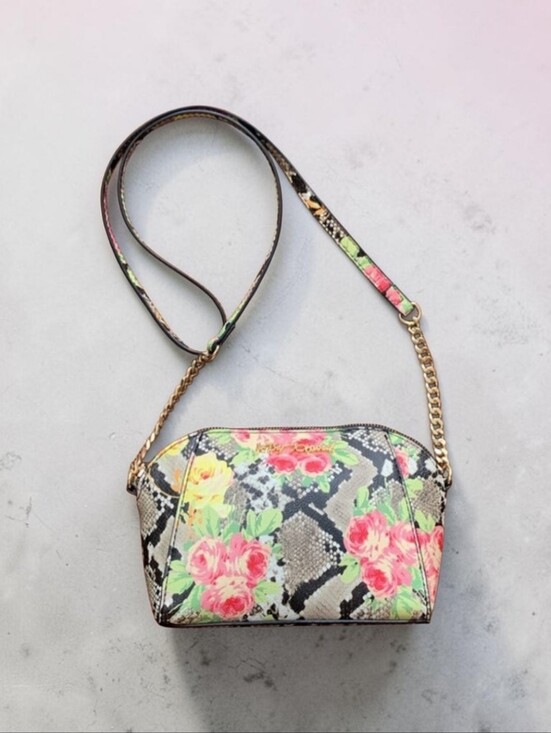 Betsey Johnson Handbags - Betsey Johnson Floral Snake-Print Crossbody Bag, NWOT, 9"x6"